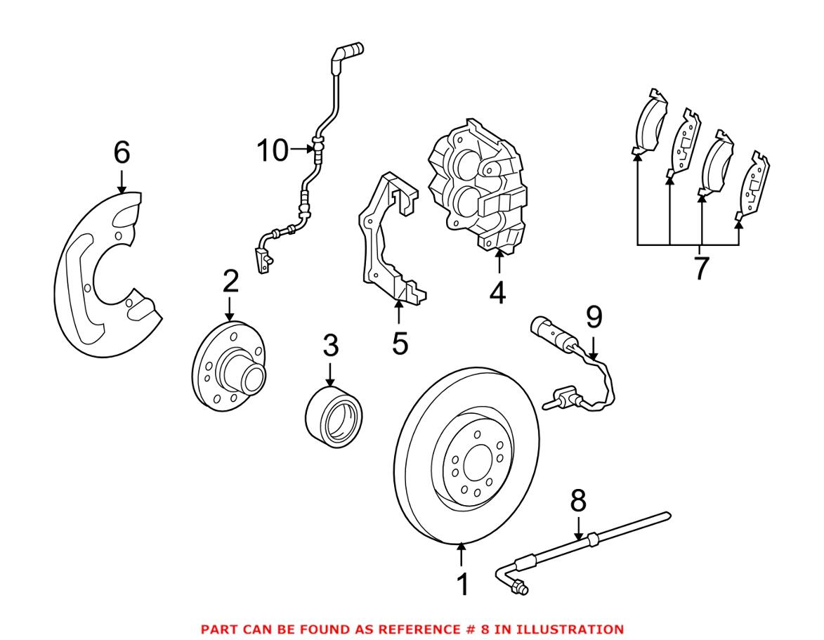 Mercedes Brake Hydraulic Hose - Front 2044200748